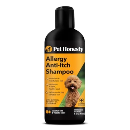 PetHonesty Allergy Anti-Itch Shampoo for Dogs and Cats - Help Reduce Itching, Moisturizing and Hydrating Essential Oils, Deodorizing Coat, Coconut Oil + Vitamin E - 16 oz