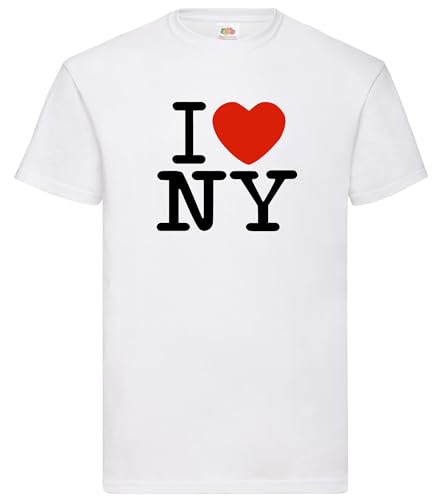 Image of zappatee Men's I Love New York T Shirt Medium White