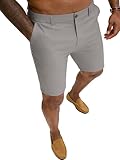 PLEPAN Men's Slim Fit Dress Shorts Anti-Wrinkle Stretch Skinny 7' Inseam Elastic...