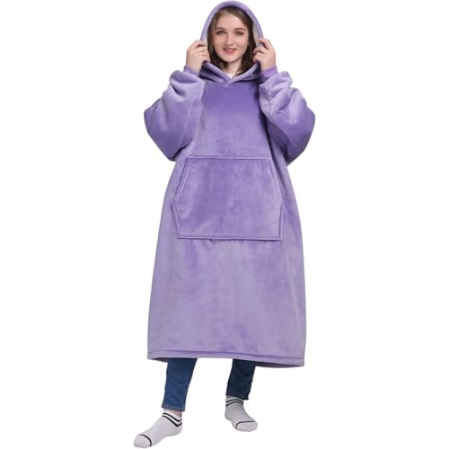 [SUNMOOH] 着る毛布 メンズ レディース 2層生地 増厚版 ゲーミングルームウェア 部屋着 冷え対策 冬 防寒 保温 冬服 室内服 着るブランケット ポケット付き 着丈112CM 寝間着 袖付き毛布 誕生日 クリスマス プレゼント