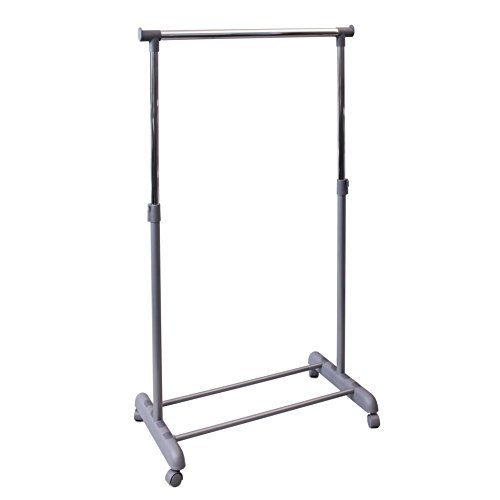 Gerso tringle à vêtements tringle pour vestiaire portant pour vestiaire portemanteau vestiaire hauteur réglable mobile gris