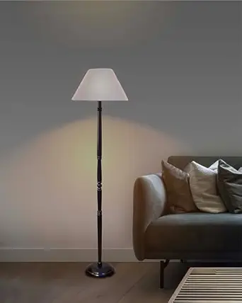 LEO SPIK Wooden Standard Size Italian Floor Lamp, Beautiful Classic Design, for Living Room, Bedroom, Office, Gift, Best for Room Decor (Pack of One, Black)