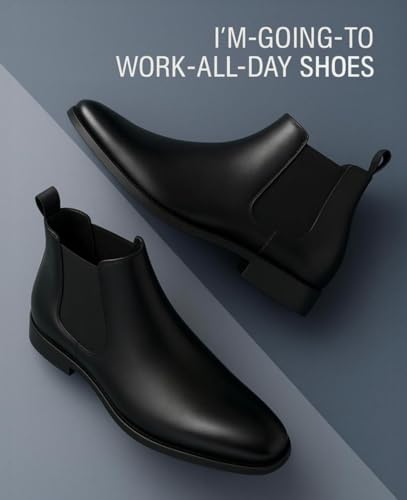 Image of Men's Chelsea Boots Synthetic Leather | Formal Ankle Boots for Men | Slip-On Office & Party Boots | Classic Boots