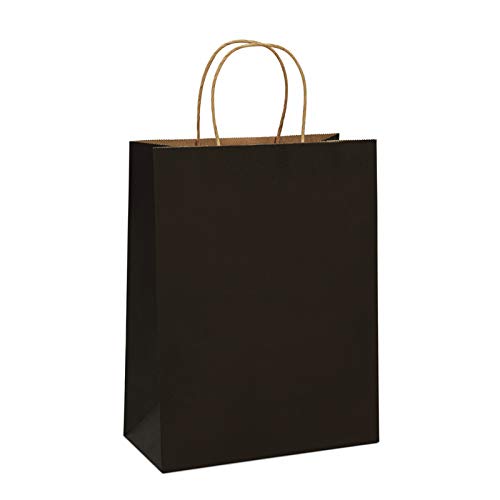 BagDream Gift Bags 10x5x13 Kraft Paper Bags 25Pcs Paper Shopping Bags, Mechandise Bags, Retail Bags, Party Bags, Black Paper Gift Bags with Handles, Recycled Paper Bags