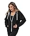 GEEK LIGHTING Womens Zip Up Hoodie Fleece Lined Jacket Sherpa Lined Sweatshirt Warm Winter Fashion Coat for Women Black-L