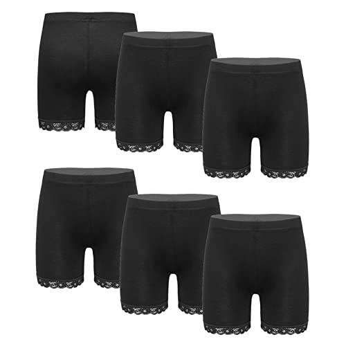 TiaoBug Kids Girls 6 Packs Lace Dance Shorts Bike Shorts Safety Under Dress Yoga Gymnastics Undershorts Activewear