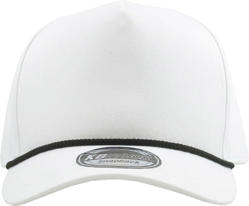 Image of KBETHOS Pro Style 5 Panel Rope Baseball Cap with Adjustable Snapback