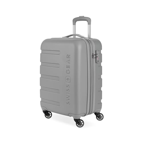Image of SwissGear 7366 Hardside Expandable Luggage with Spinner Wheels, Grey, Carry-On 19-Inch, 7366 Hardside Expandable Luggage With Spinner Wheels