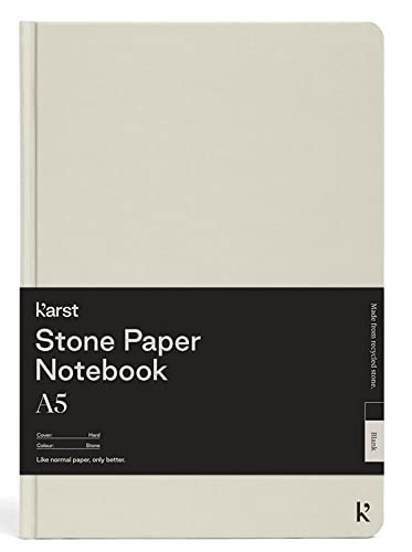 Karst - Cuaderno A5 Papel De Piedra Liso Tapa Dura Gris En Oferta Abandon Carnet Rigide A5 Beige Uni