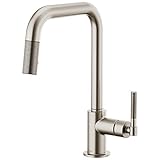 Brizo 63053LF-SS Litze Pull-Down Faucet with Square Spout and Knurled Handle In Stainless Steel