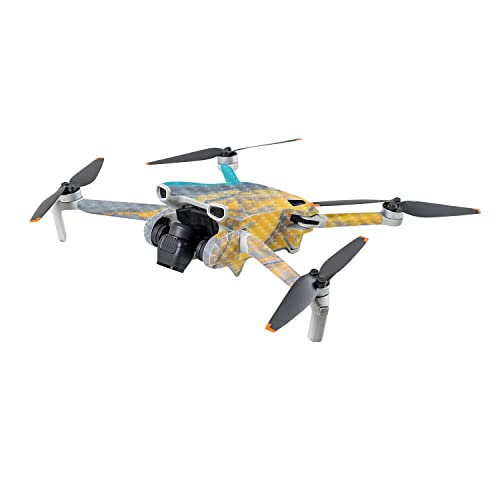 Image of MightySkins Carbon Fiber Skin Compatible with DJI Mini 3 - Yellow Spill | Protective, Durable Textured Carbon Fiber Finish | Easy to Apply | Made in The USA
