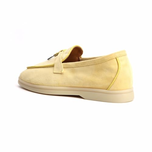 Image of XOBZJH Women's Leather Suede Loafers Flats - Slip-On Penny Loafers with Soft, Comfortable Driving & Dress Shoes for Casual Office Work All Day