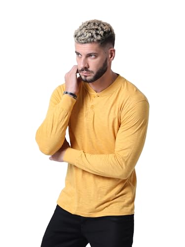 Image of fanideaz Mens Premium High Neck Henley T Shirts for Men Branded Full Sleeve Shirt for Men in Pure Cotton Casual & Formal Wear
