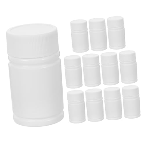 Ciieeo 12Piezas Frascos De Vacíos Hdpe Tapas Recipientes Seguros Para Pastillas y Cosméticos Portátil y Resistente