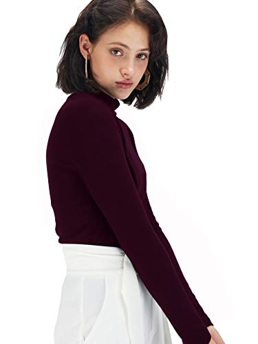 Image of Fabricorn Stylish Black Turtle Neck Cotton Tshirt for Women (Black)