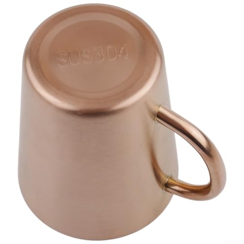 Elegante taza de acero inoxidable de 300 ml con tapa, para cerveza, vino, leche y bebidas calientes (B)