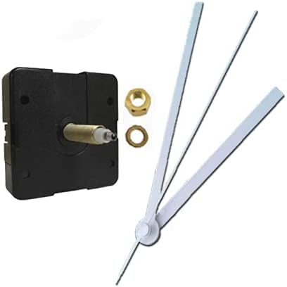 Dhorcas (#04) 3/4" Threaded Motor and White 5" Hands, Quartz Clock Movement Kit for Replacement