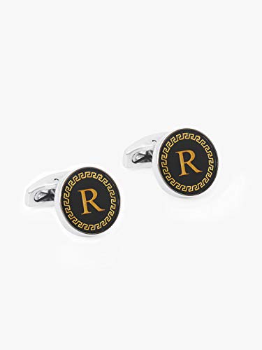 Alphabet Letter R Stainless Steel Cufflinks