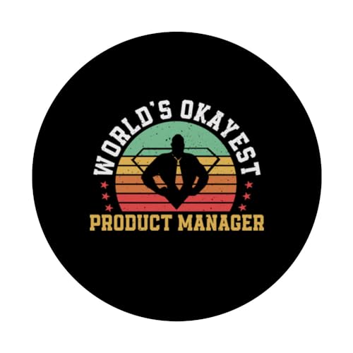 World's Okayest Product Manager Apparel Market Research PopSockets Swappable PopGrip, Black - Image 3
