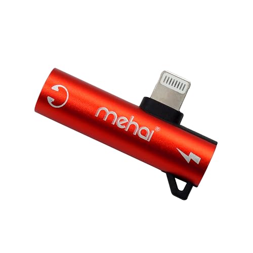Image of 3.5mm Adapter Lighting to Headphone Charge 2 in 1 Adapter (Red)