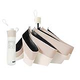 折りたたみ傘【フックポーチ付きデザイン】日傘 晴雨兼用 軽量 コンパクト 折りたたみ式 耐風撥水 ケース付き 99.9％完全遮光 UVカット UPF50+ 小型 おしゃれ 男女兼用 バイカラー 紫外線日焼け防止 梅雨対策 ギフト 携帯便利 プレゼント (オフ×ベージュ)