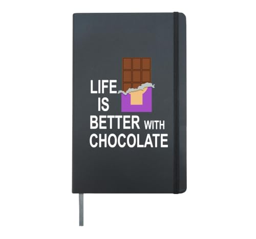 Milk and Chocolate Funny Saying Chocolate Lovers Hardcover Journal, Black