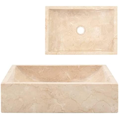 Lavabo sobre encimera vidaXL de mármol crema natural 45x30x12 cm Cover