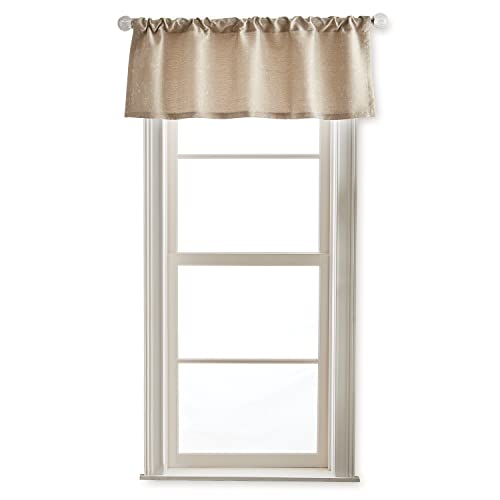 Martha Stewart Fresco Rod Pocket Window Curtain Valance, Champagne #TOP5