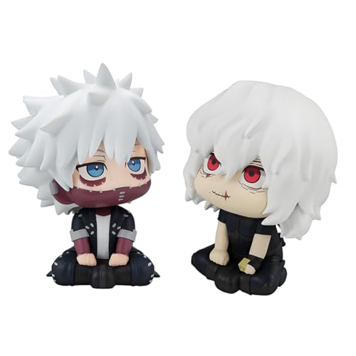 Jilijia 2 figuras de anime MHA Dabi y Shigaraki Tomura Look Up Figure 9 cm Q Edition Sitting Pose Model Statue Desktop Decor Gifts