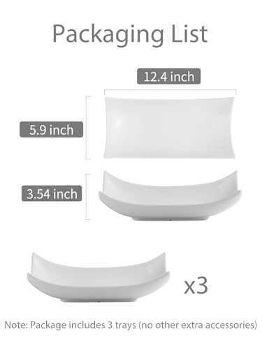 LAUCHUH Serving Platters, Porcelain Decorative Bowl White Serving Dishes for Entertaining Decorative Centerpiece Deep Bowl Set Set of 3, 12-Inch for Thanksgiving, Christmas, Party