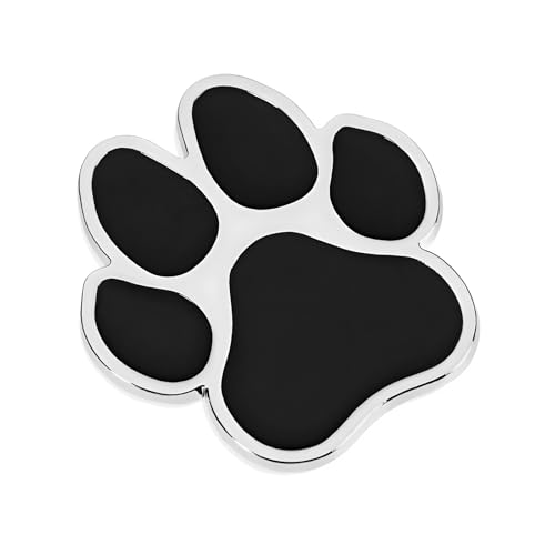 MUQIDA 3D Paw Print Car Decal & Emblem Black Silver