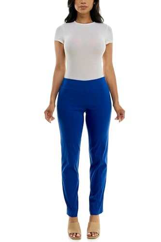 Zac & Rachel Women's Petite Millennium Fabric Pull-On Slim Leg Pant, Surf The Web, 8PS