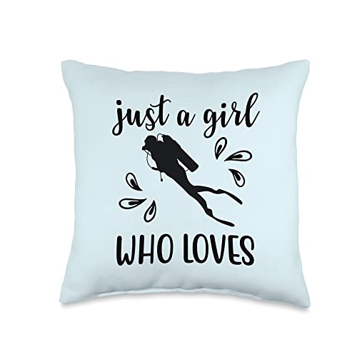 Just a Girl Who Loves Scuba Diving Diver Graphic Throw Pillow