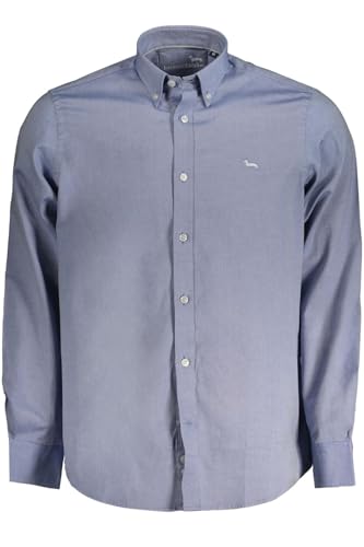 Harmont&Blaine - Camisa de hombre con bordado de perro salchicha CRM043011760M 8055168638987, Azul(805), XXL