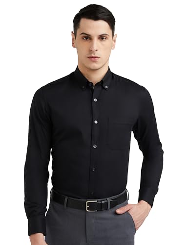 Louis Philippe Men's Regular Fit Easy to Iron Everyday wear Premium Cotton Full Sleeve Solid Formal Shirt