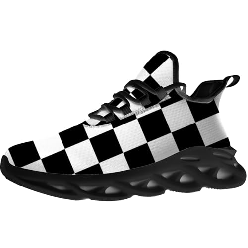 Men's Women's Fashion Sneakers Checkered Shoes Running Walking Tennis Shoes