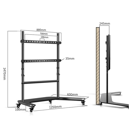 Soporte móvil para TV con ruedas ajustable para pisos miniatura 2