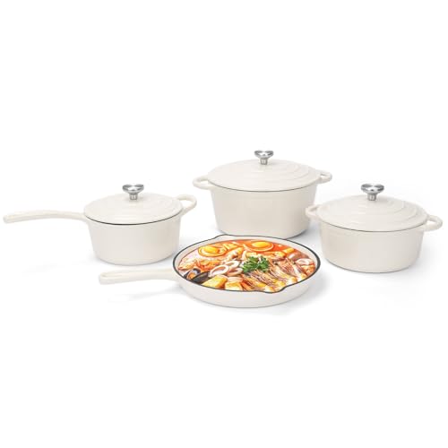 QuliMetal Enameled Cast Iron 7-Piece Set