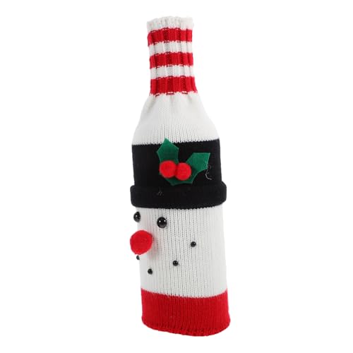 LABRIMP Funda de Botella de Vino Navideña Decoración Festiva para Suéter para Champán para Fiestas y Restaurantes Adornos Navideños Alegres