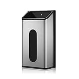YCTEC 2021 Upgraded Wall Mount Grocery Plastic Bag Holder, Bag Dispenser with Extra-Wide & Easy-Access Openings, Anti-Fingerprint Brushed Stainless Steel Finish Silver