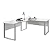 Stella Trading Office Lux Escritorio esquinero, Gris-Mesa Ordenador Espacio de Almacenamiento-Juego Completo de Muebles de Oficina Modernos, Engineered Wood, 223/170 x 77 x 73 cm, 4 Unidades
