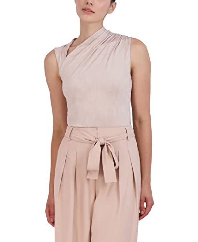 Image of BCBGMAXAZRIA Women's Asymmetrical Neck Sleevless Knit Top