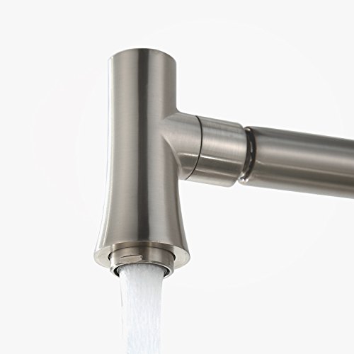 Grifo de agua fría y caliente de acero inoxidable con caño giratorio para fregadero y lavaderos 3