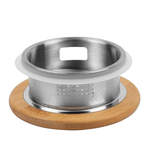 SHINEOFI Coperchio in Acciaio Inox e bambù per Brocca e Bollitore Filtro Integrato e Doppia Uscita, Design Pratico per Infusione tè e Bevande, Accessorio Cucina Casa