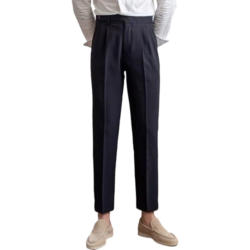 Maiyifu-GJ Men's Fashion Business Dress Pants Straight Leg Slim Fit Suit Pants Crop Casual Work Pants​