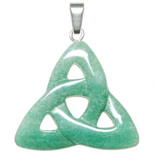 Pendentif triquetra celtique en aventurine naturelle haut de gamme C17