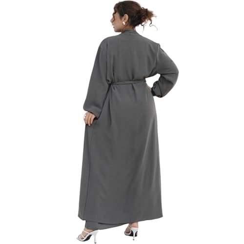 Image of Women's Muslim Dress Two Pieces Set Islamic Prayer Abaya Modest Solid Color Muslim Outfits