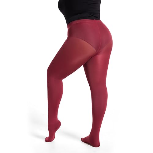 Image of Frola Plus Size Fleece Lined Tights Women Winter Warm Thermal Tights, 11+ Colors High Waisted Opaque Pantyhose