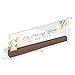 Artblox Personalized Office Desk Name Plate and Business Card Holder | Clear Acrylic Glass with Teak Wood Stand | Calla Flowers Design Customized with Your Name and Credentials Office Desk Decor
