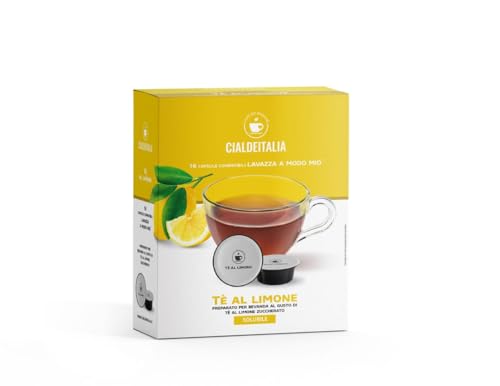 Cialdeitalia - Té con Limón Azucarado Cápsulas Compatibles con máquinas Lavazza A Modo Mio, Bebida Soluble Sin Cafeína, Sabor Natural, 160 Cápsulas